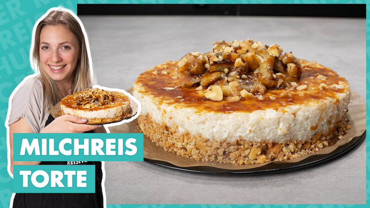 Milchreistorte mit karamellisierten Bananen